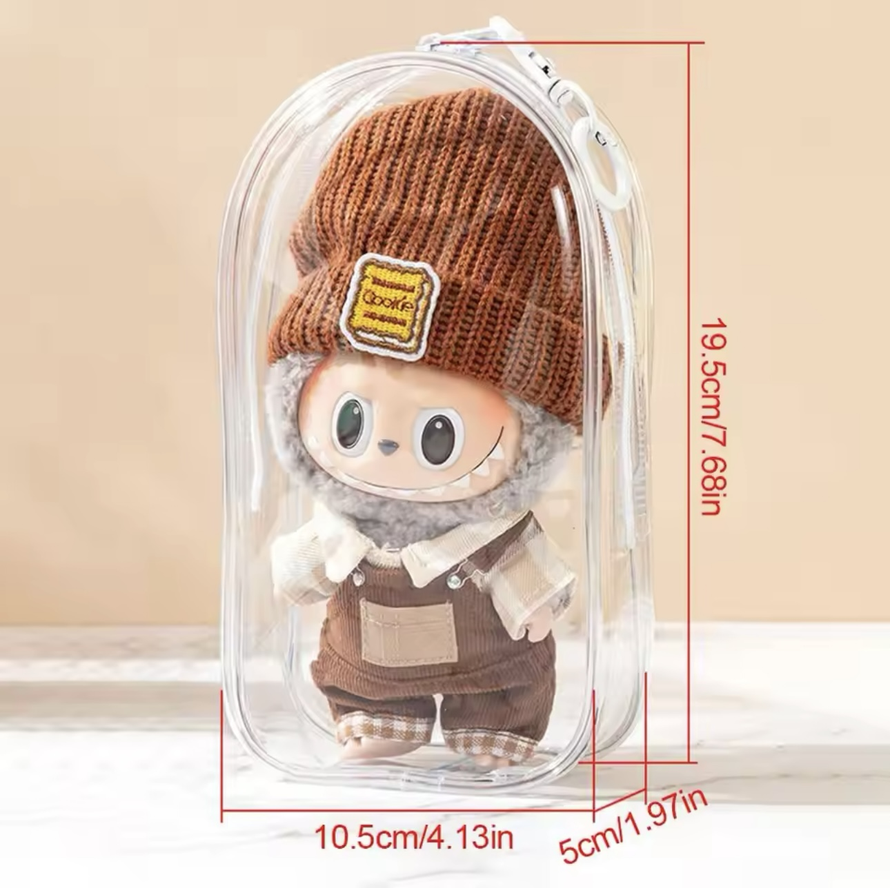 Clear storage case for Labubu/Vinyl Plush Dolls